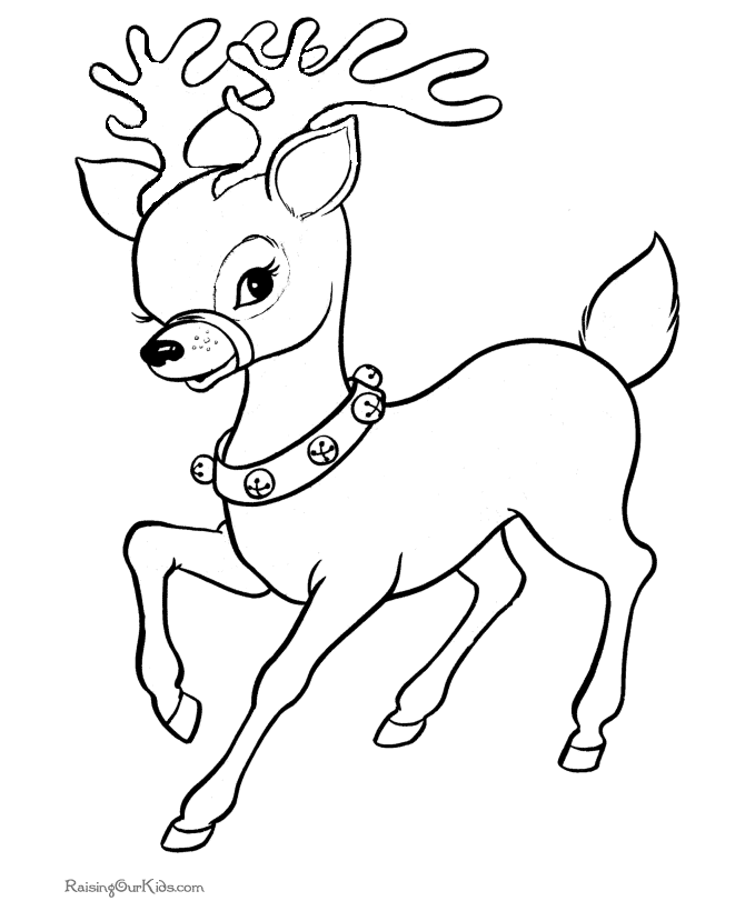 Christmas Reindeer Coloring Pages | Cartoon Coloring Pages