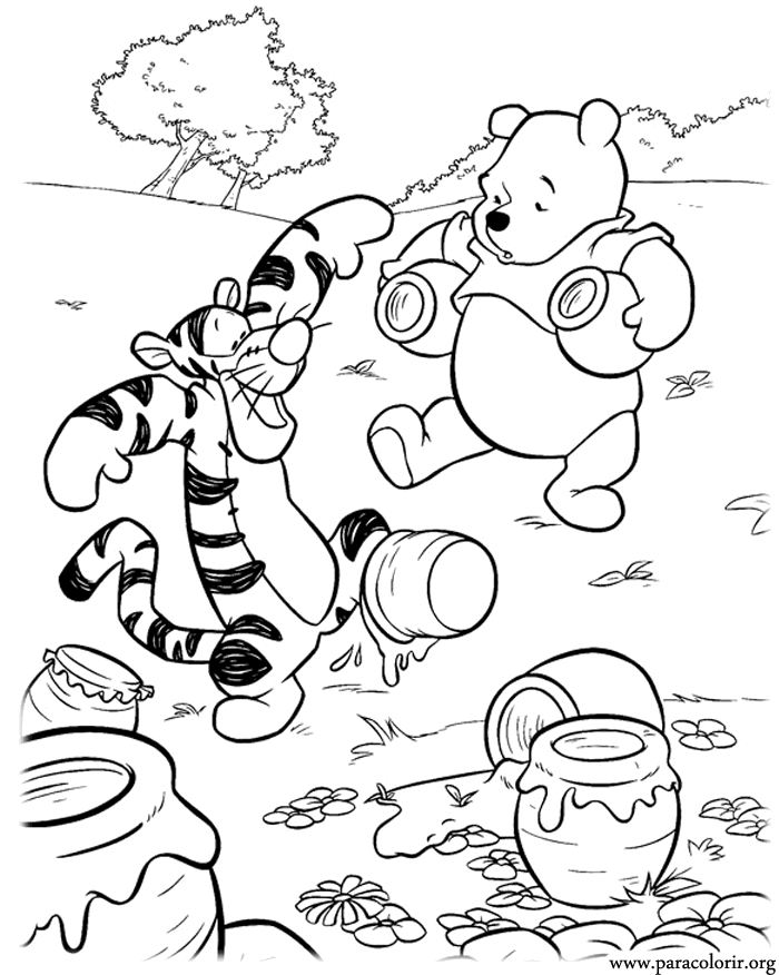 Pooh Bear And Friends Coloring Pages