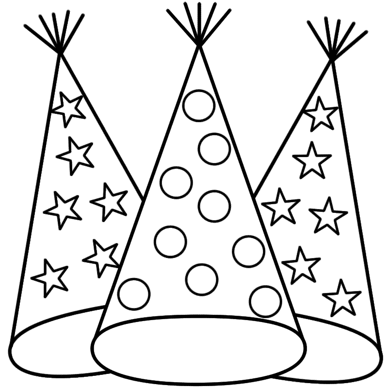 Party Hats - Coloring Page (Leap Day)