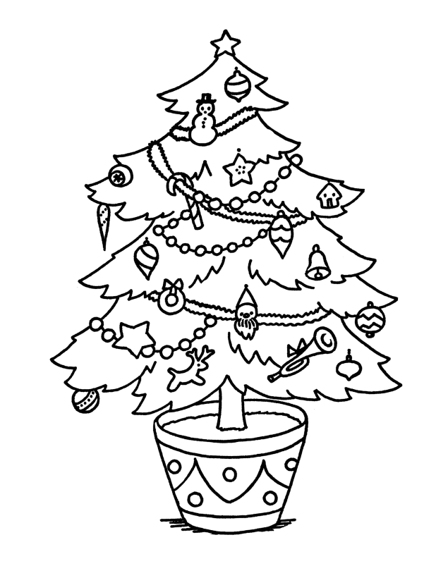 Christmas tree coloring pages - coloring book - #8 Free Printable