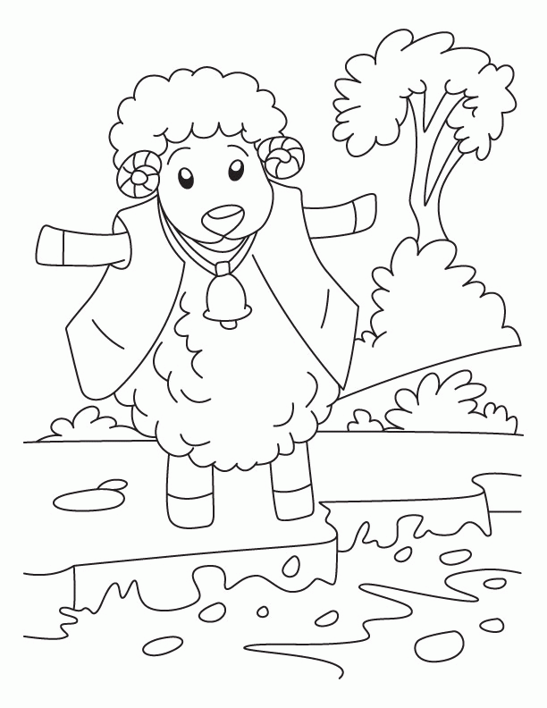 King of woolens the Sheep coloring pages | Download Free King of