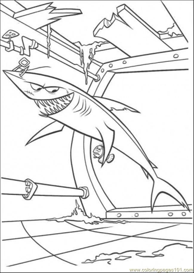 finding nemo shark Colouring Pages (page 2)