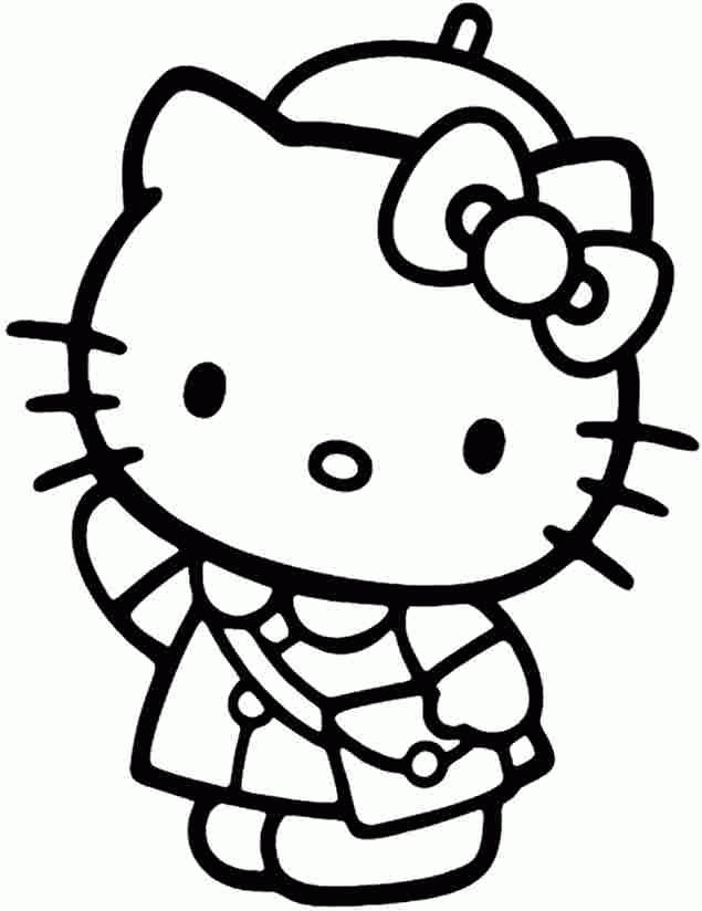 Free Cartoon Hello Kitty Coloring Pages For Kids & Girls #