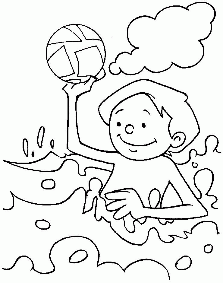 Playing in the sea coloring page | Download Free Playing in the