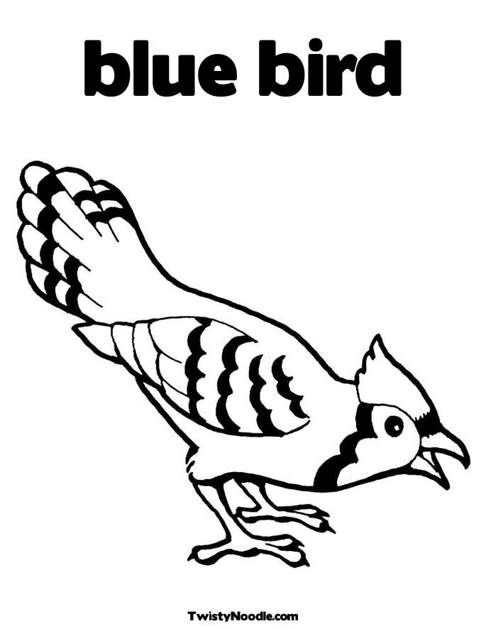 blue bird Coloring Page for kids | coloring pages