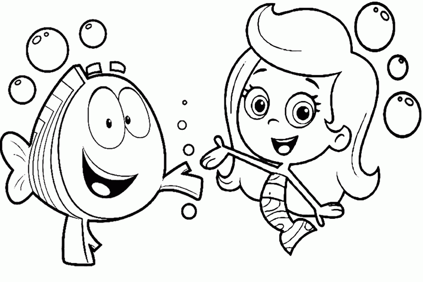 Bubble Guppies coloring pages overview with all sheets on