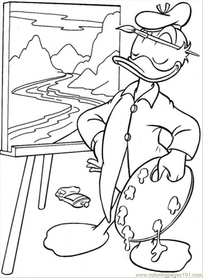 Coloring Pages Painting (Cartoons > Donald Duck) - free printable