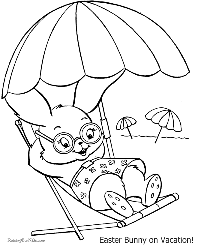 Easter Bunny Coloring Picture - 001