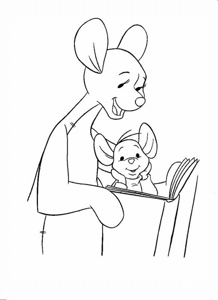 Winnie the Pooh Coloring Pages: Kanga & Roo | Playsational
