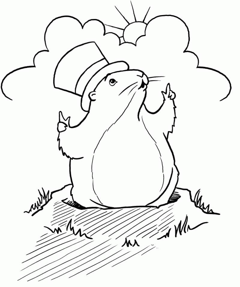Groundhog Day Coloring Pages Kids - Coloring Pages | Coloring Pages