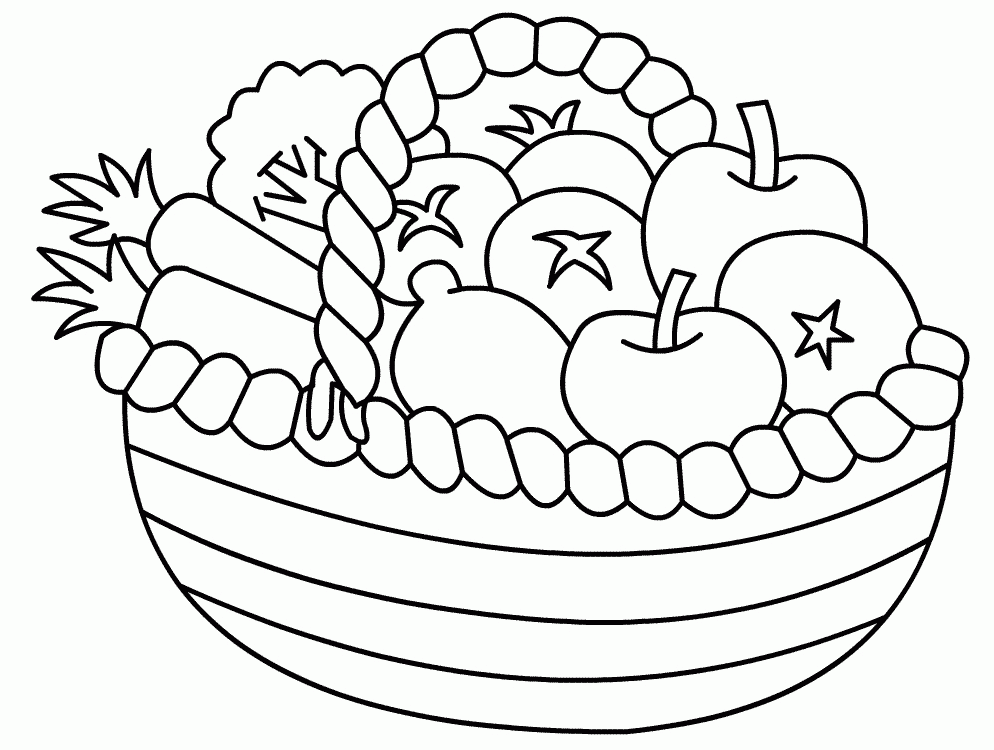 fruit basket colourin Colouring Pages
