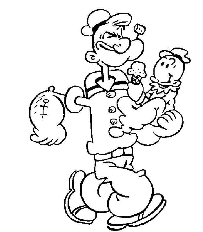Cartoon Popeye The Sailor Man Coloring Pages