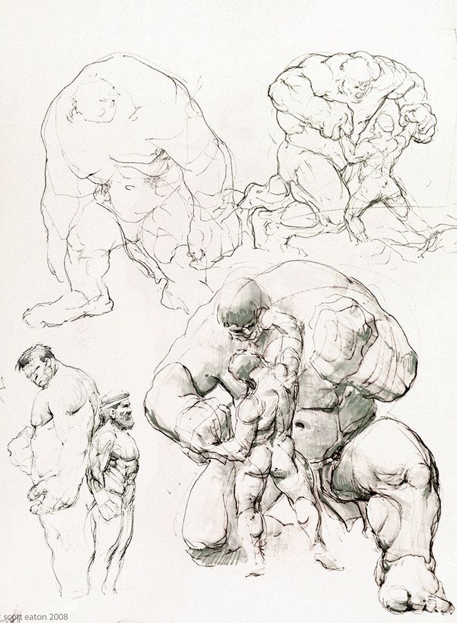 sketches – hercules versus the hulk » Scott Eaton Studios