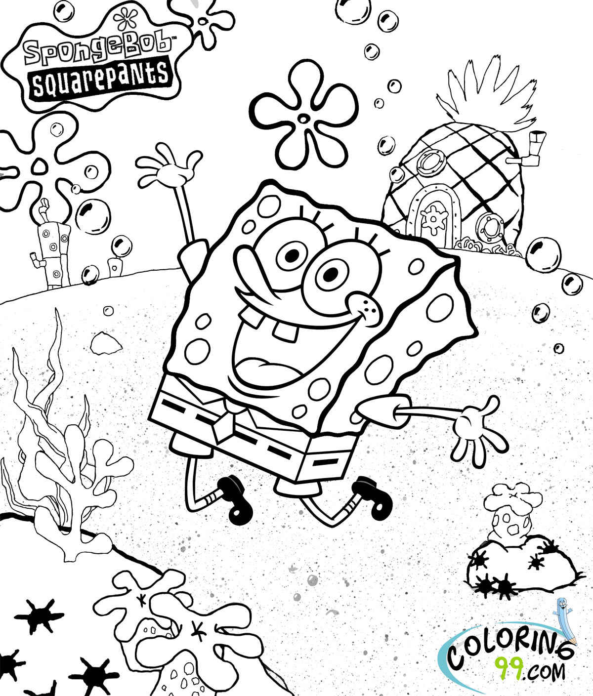 Sponge Bob Square Pants Coloring Pages - Coloring Pages For Toddlers