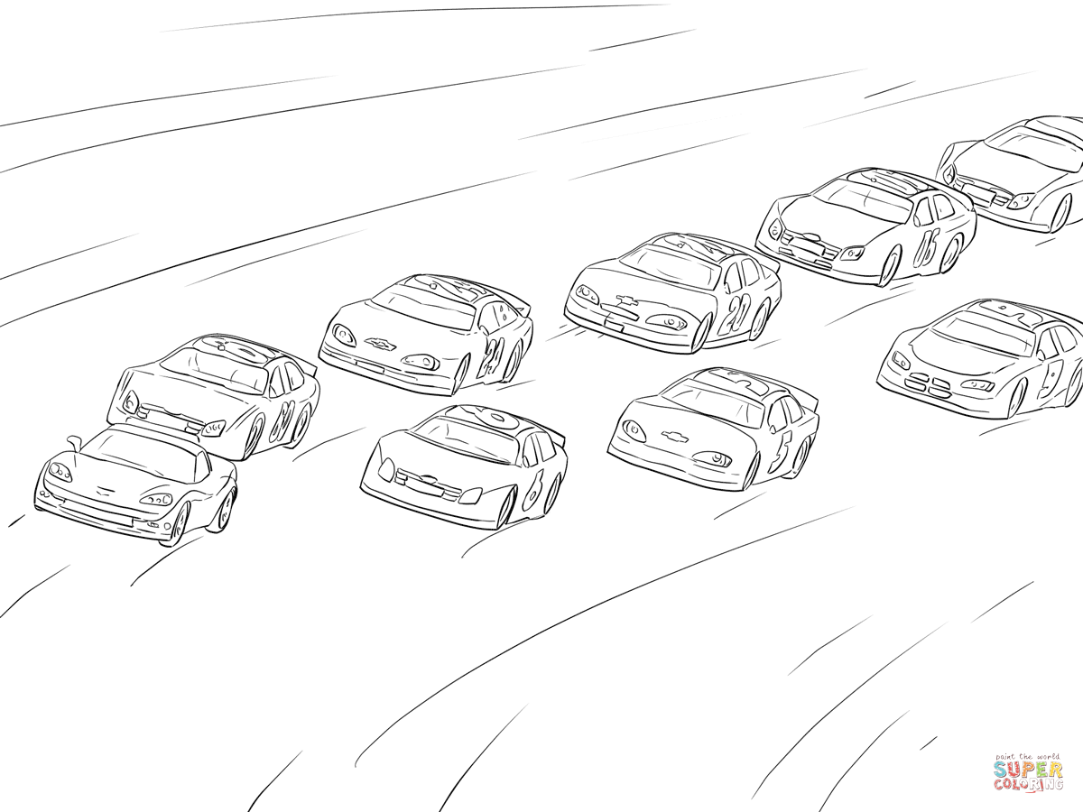 NASCAR Racing coloring page | Free Printable Coloring Pages