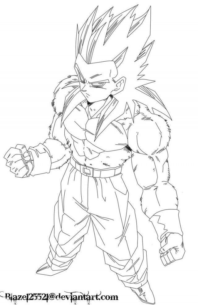 Bardock Super Saiyan 4 Coloring Pages - Coloring Pages For All Ages