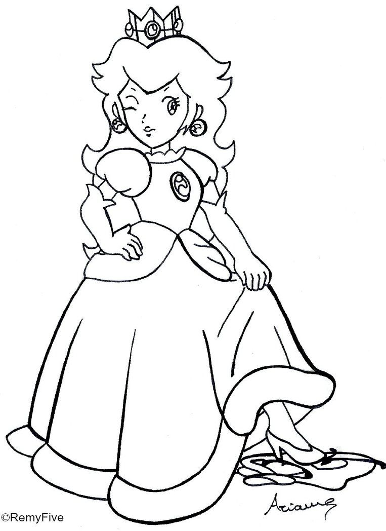Coloring Pages Of Princess Peach And Princess Daisy - Coloring