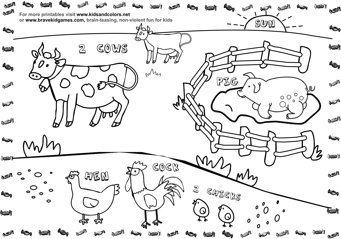 Christmas Coloring Page Farm - Coloring Pages For All Ages