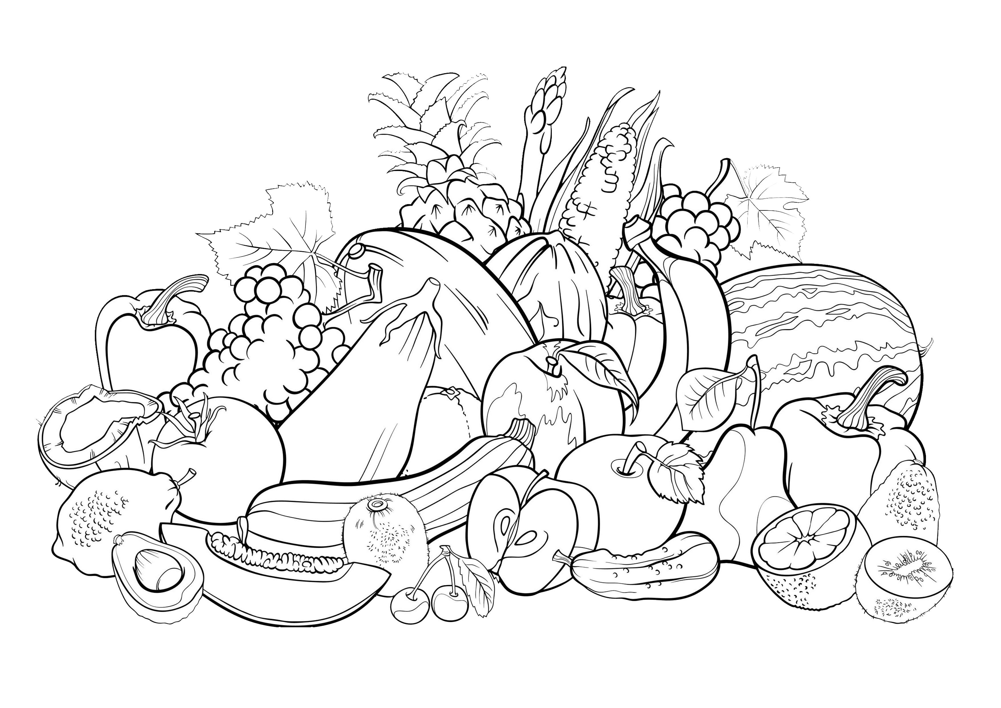 Flower and vegetation - Coloring Pages for adults