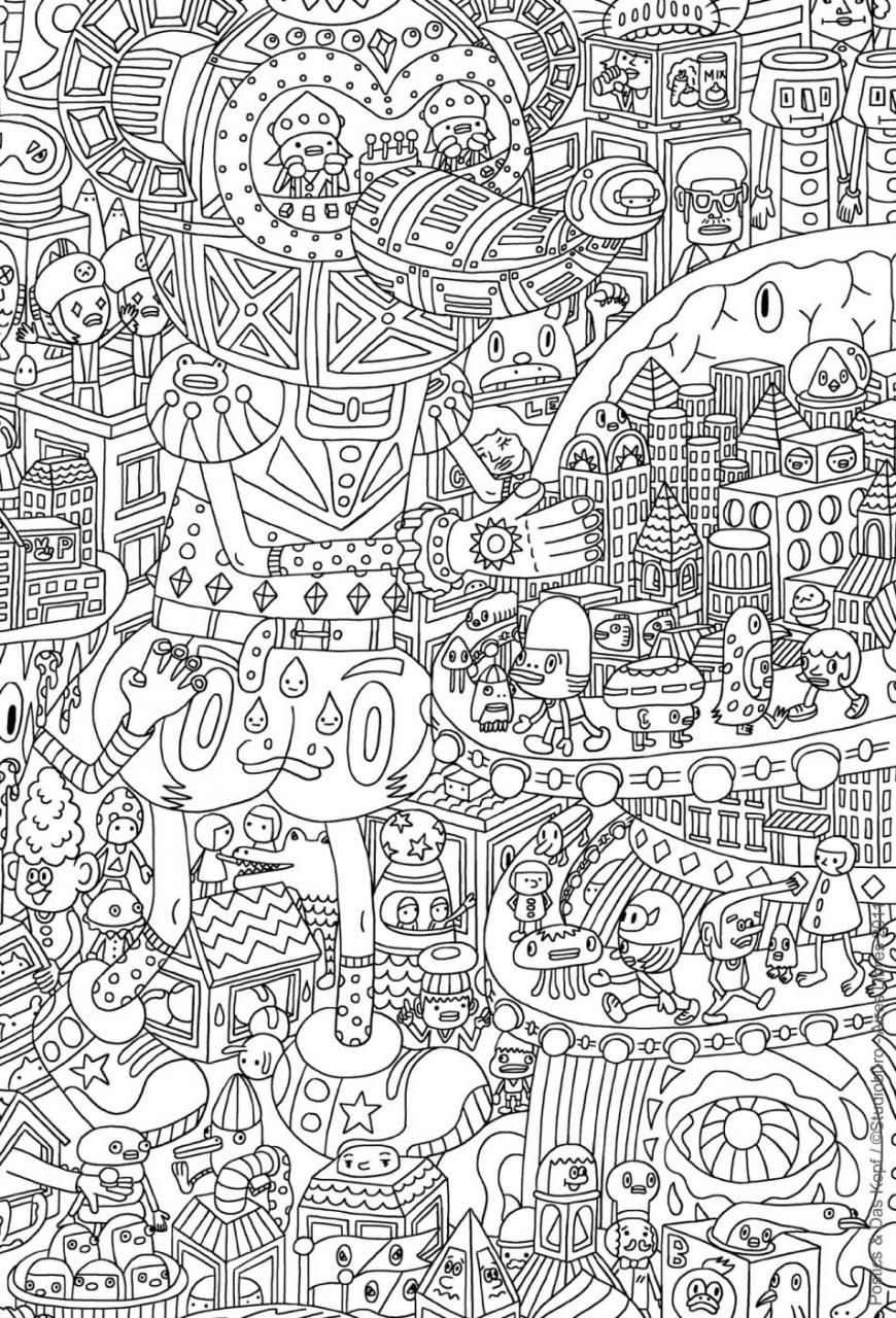 Challenging Coloring Pages Adult Coloring Page For Adults | Adult ...