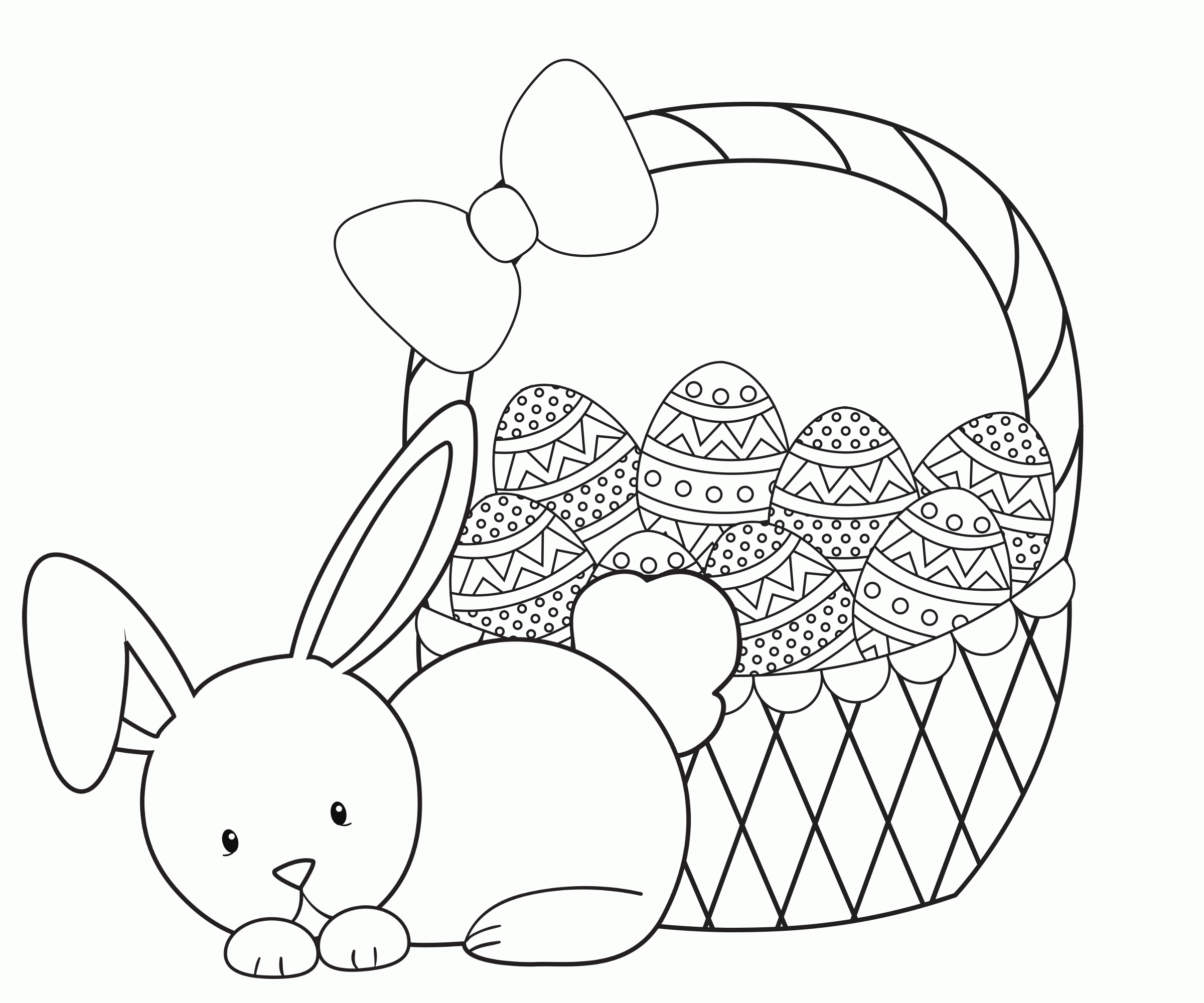 Easter Basket Coloring Pages Printable Easter Egg Basket Colouring ...