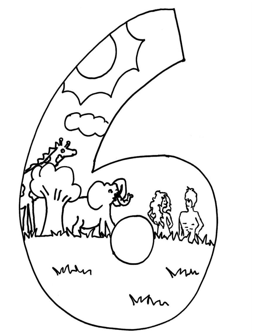 free printable bible creation coloring pages. creation day 6 ...