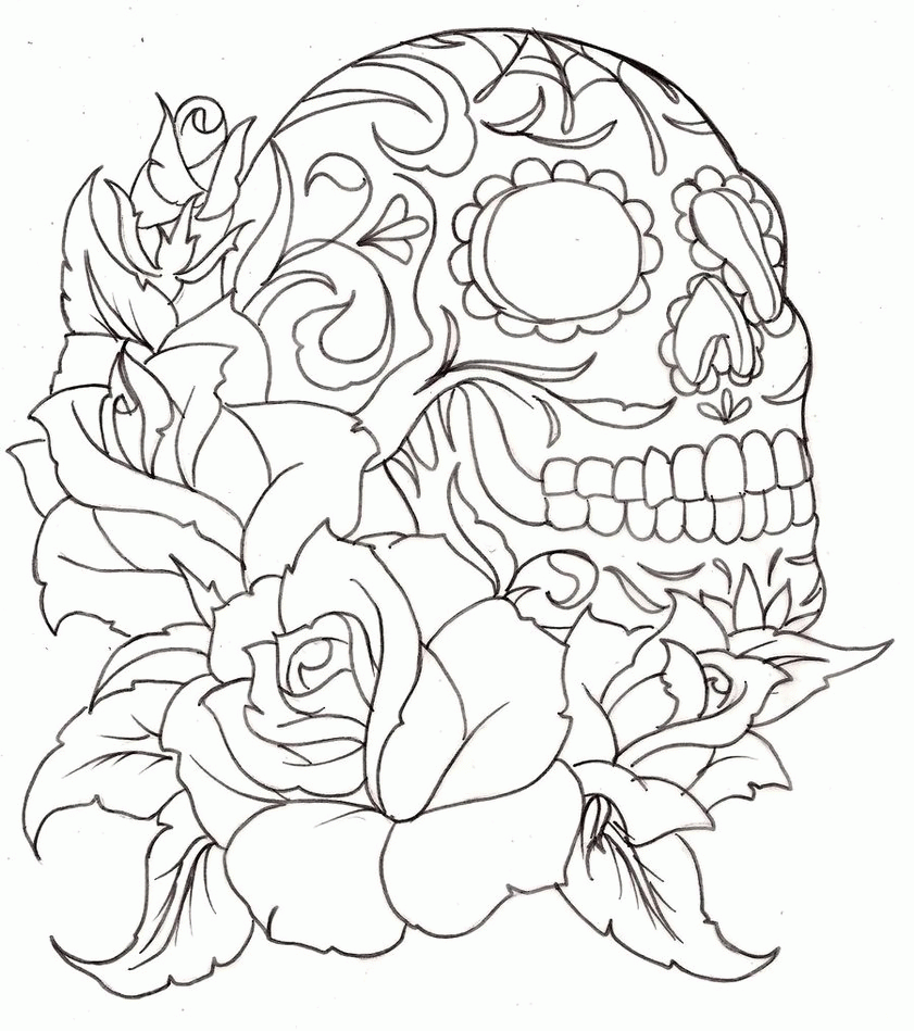 coloring tattoo skull - VoteForVerde.com