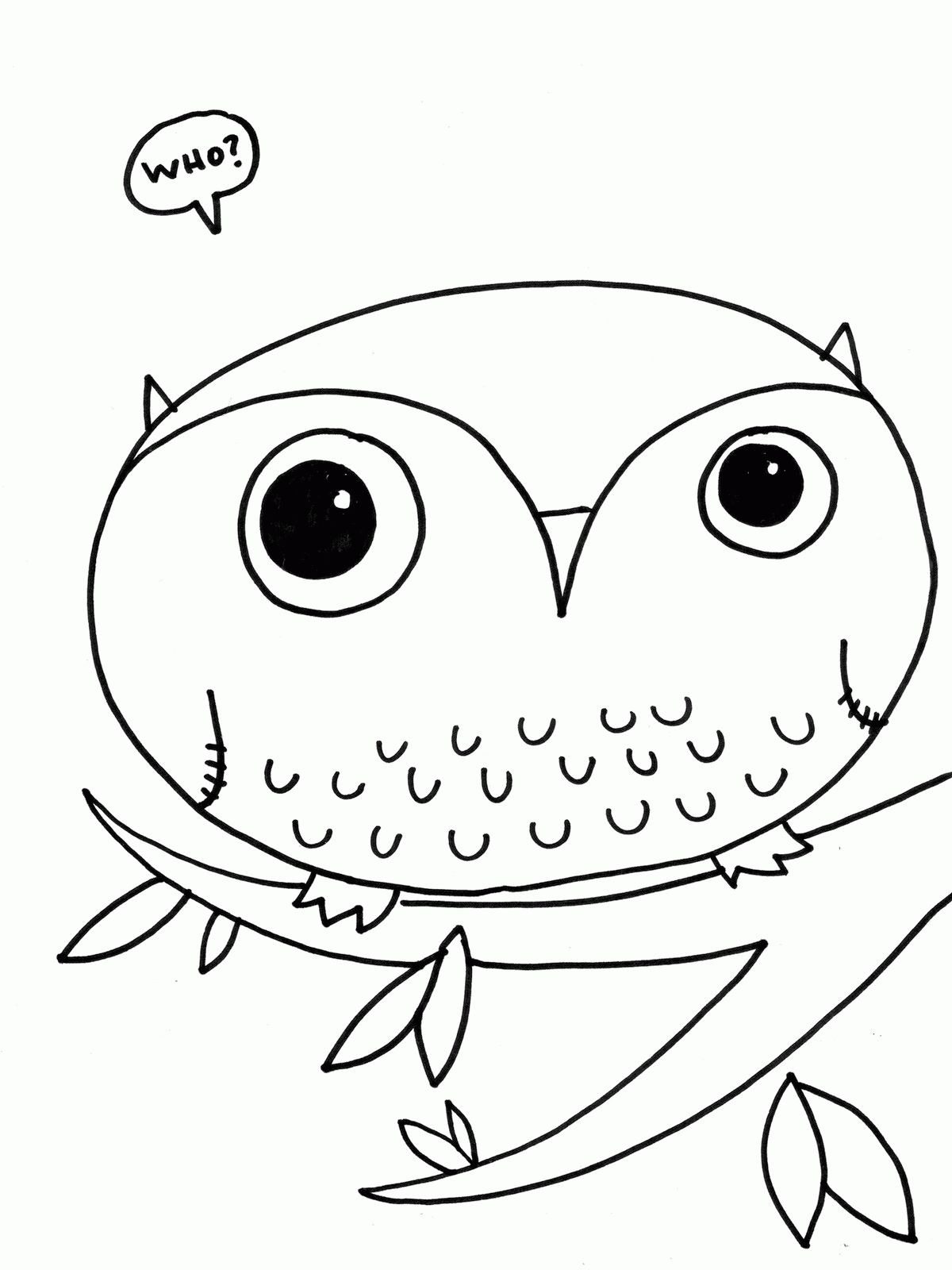 Printable Owl Coloring Page for Pinterest