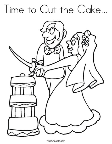 Time to Cut the Cake Coloring Page - Twisty Noodle