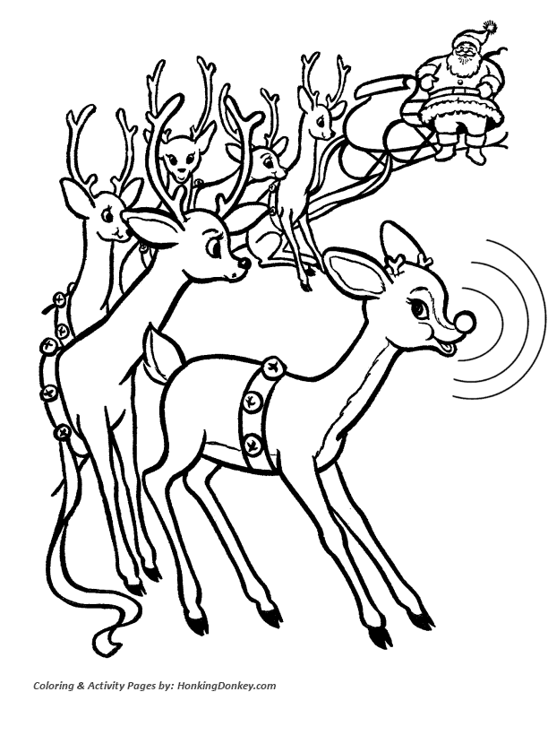 Rudolph the Red Nose Reindeer Coloring Page - Rudolph meets the
