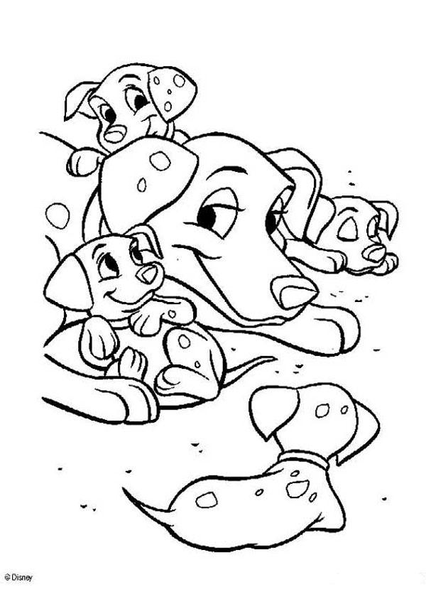 101 Dalmatians coloring pages - Pongo and Perdita in love