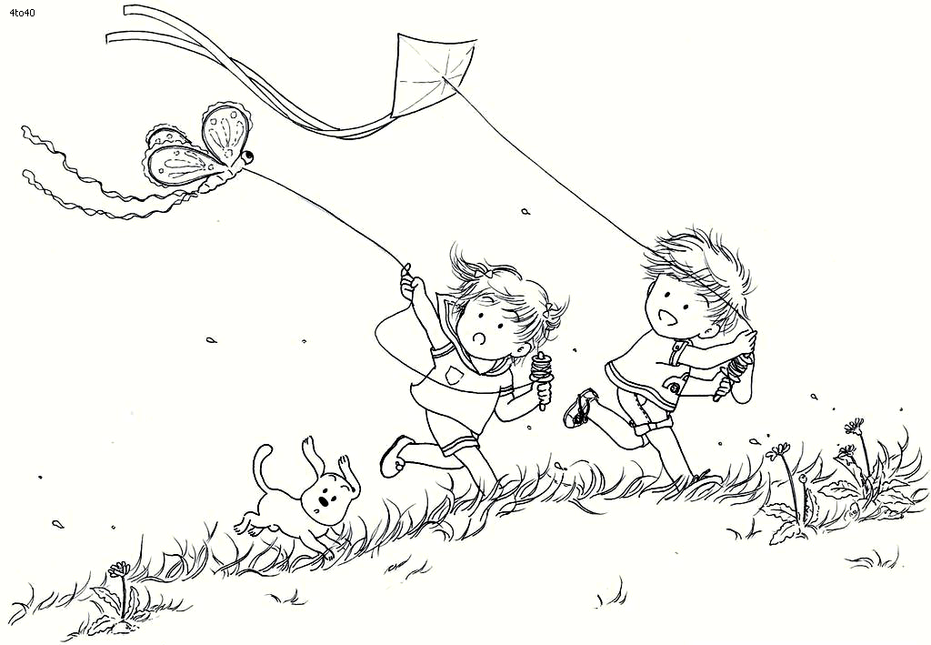 Baisakhi kite flying coloring page - Kids Portal For Parents