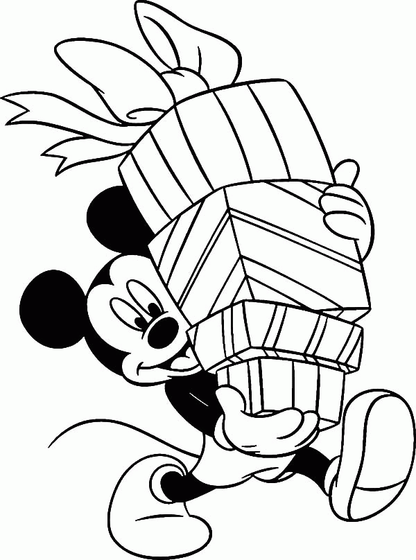 Mickey Mouse Birthday Presents Coloring Pages | Best Place to Color