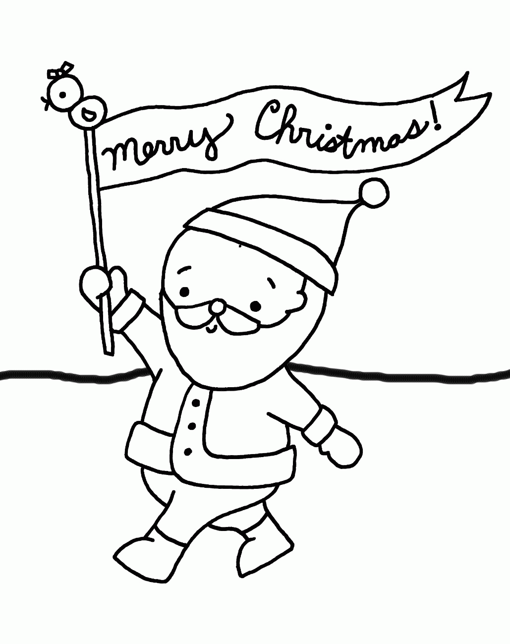 Santa Say Merry Christmas Coloring Pages For Kids | Christmas ...