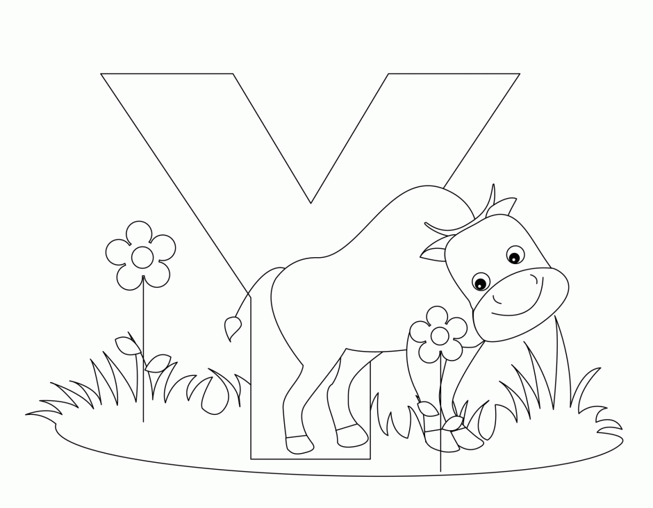 Zoo Animals Coloring Pages Animal Alphabet Letter Y Coloring