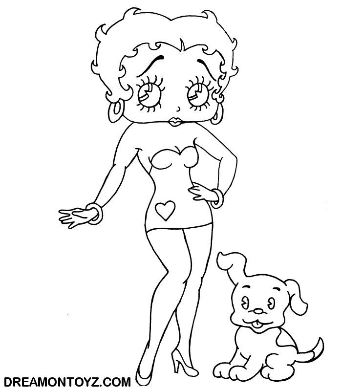 Betty Boop Pictures Archive: Betty Boop and Pudgy coloring pages