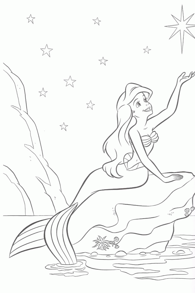 Ariel The Little Mermaid Coloring Pages 640×960 #4670 Disney