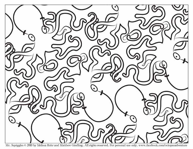 Printable Octopus Coloring Pages - The Inky Octopus