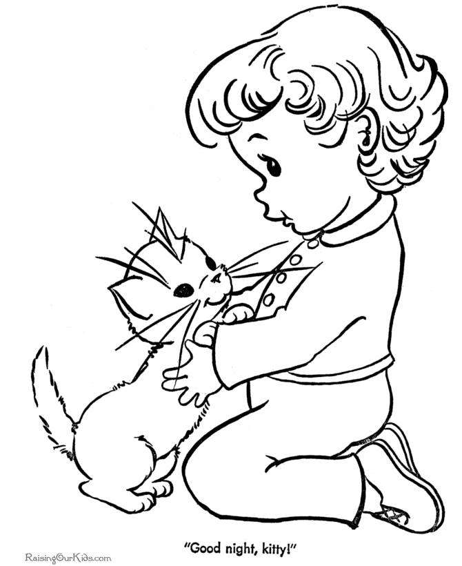 Cute Kitten Coloring Pages