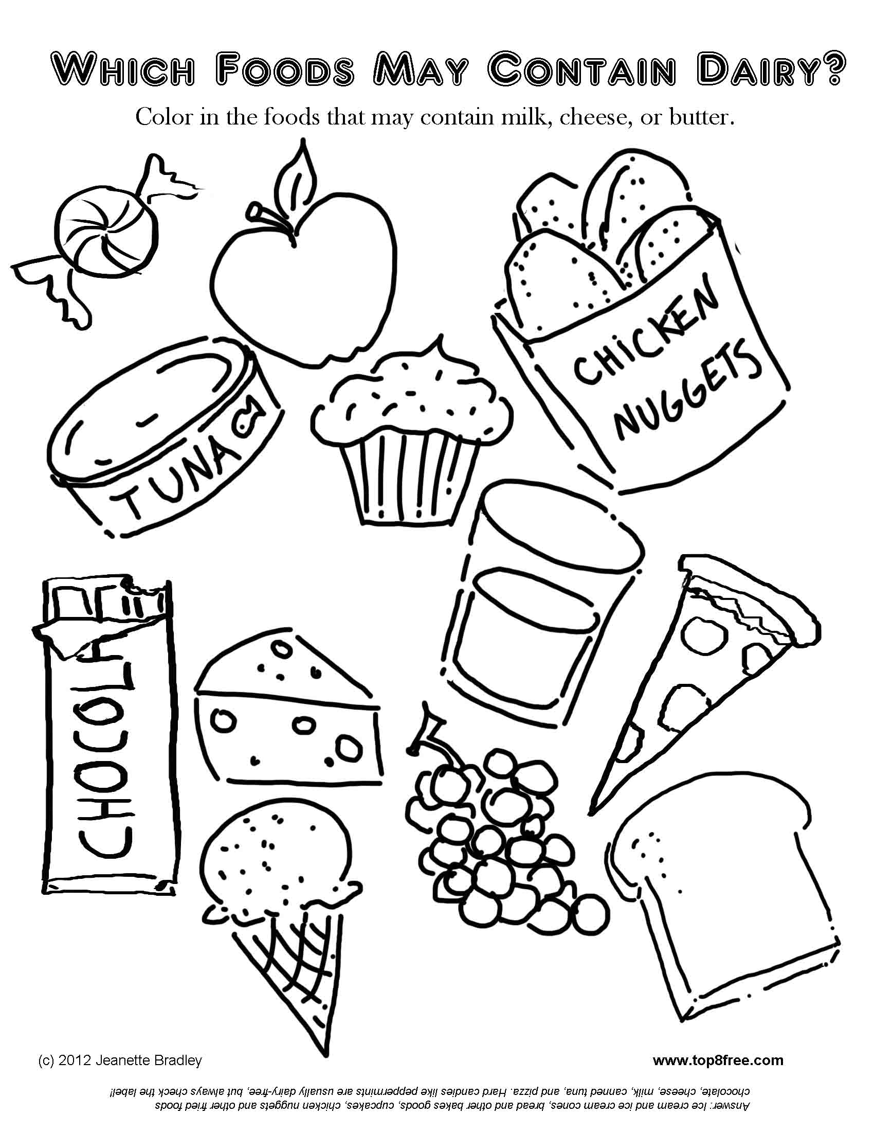 8 Pics of Food Group Coloring Pages - Dairy Food Coloring Pages ...