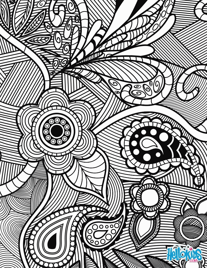 Adult Coloring Pages - Flowers & Paisley Design