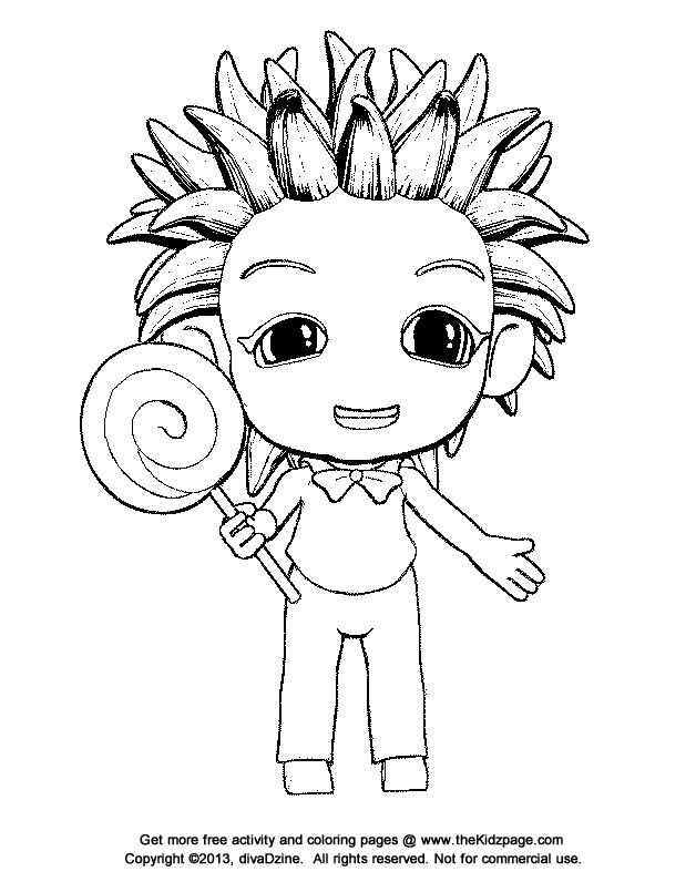 Lollipop Kid - Free Coloring Pages for Kids - Printable Colouring ...