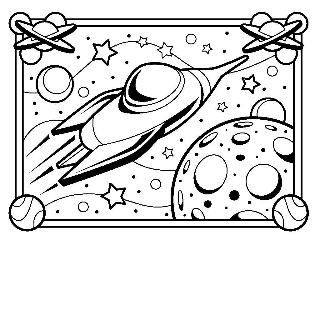 Spaceship Coloring Pages | Barriee