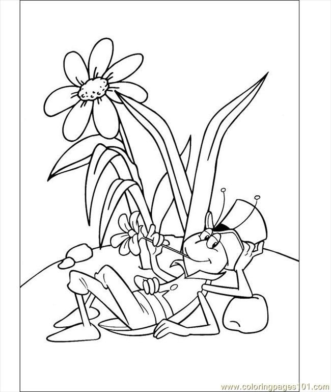 Coloring Pages Flip The Grasshopper Coloring Page (Cartoons > Maya