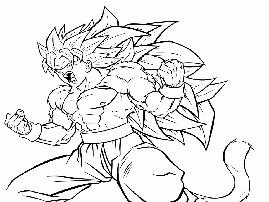 Super Saiyan 4 Goku - Coloring Pages for Kids and for Adults