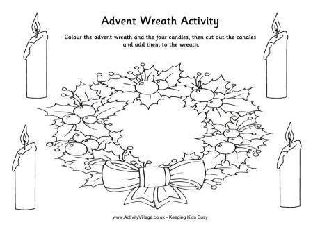 Advent Coloring Pages Wreath - Coloring Page