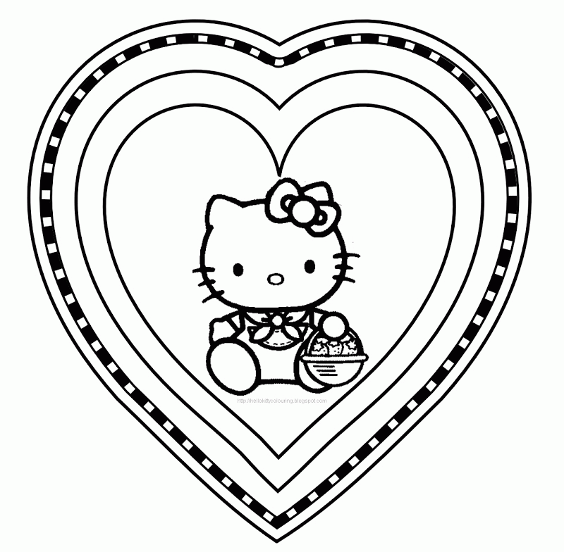 Coloring Pages For Valentines Day Hello Kitty | Top Coloring Pages