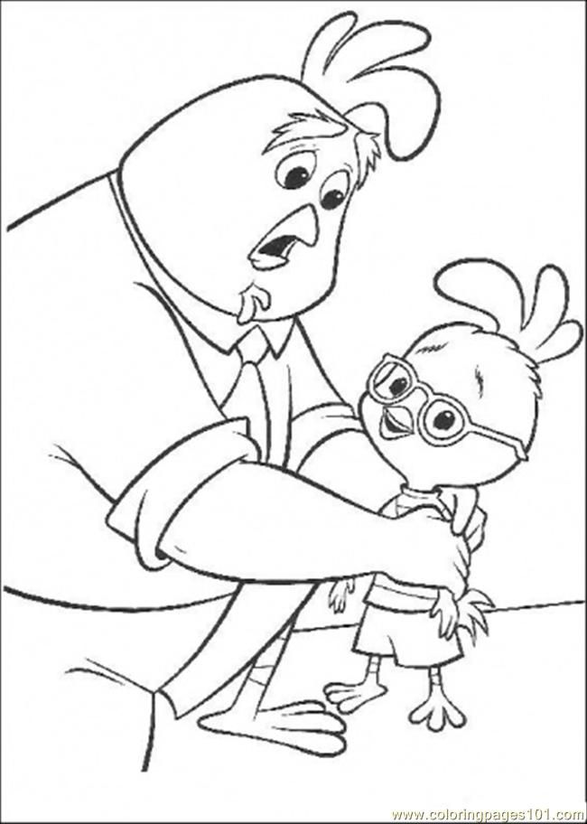 Coloring Pages Father Cares About Chicken Little (Cartoons