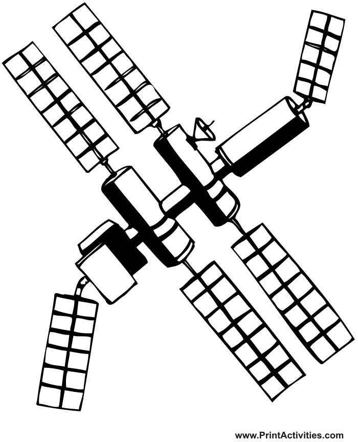 Space Coloring page | Satellite