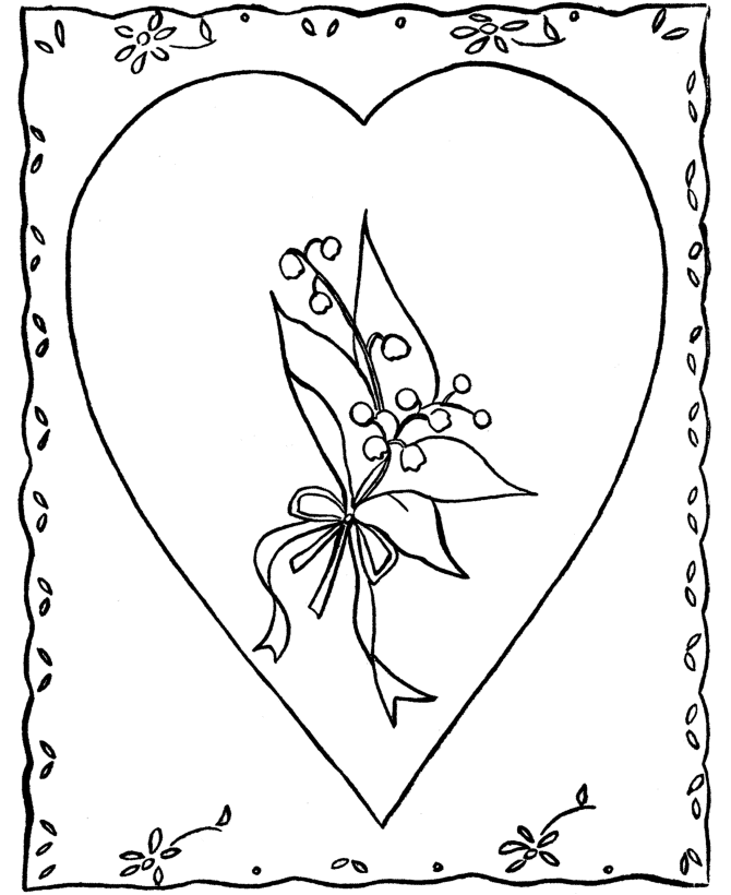 valentines day cards coloring pages valentine heart with flowers